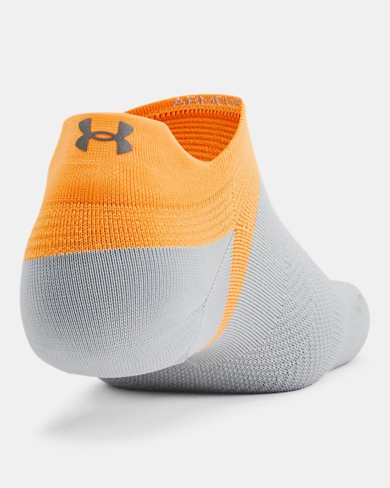 Unisex UA ArmourDry™ Run Lite 2-Pack No Show Tab Socks in Gray image number 2